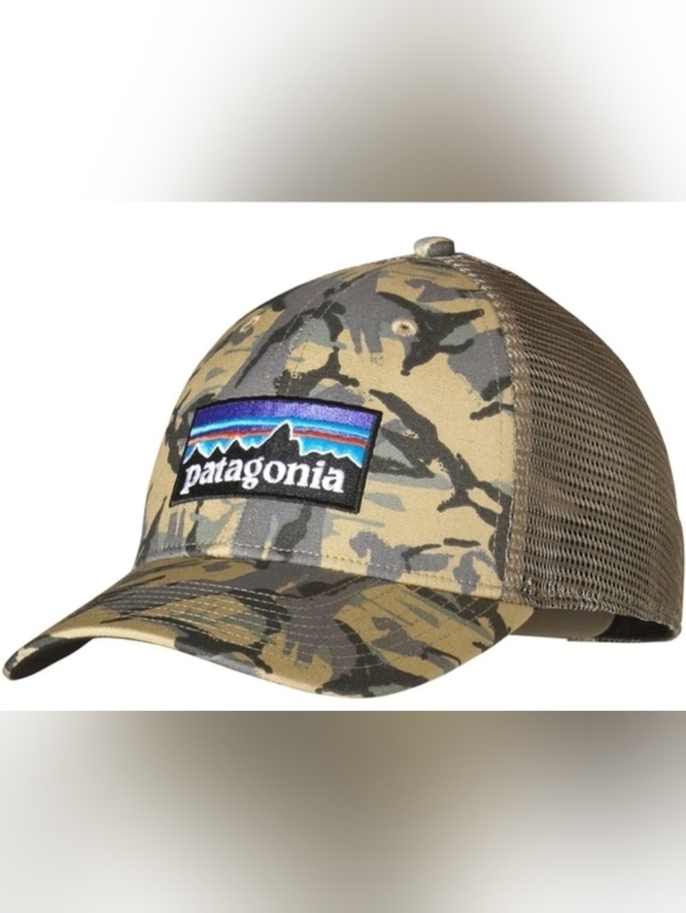 Patagonia P-6 Lo Pro Camo Mesh Snapback Trucker Hat.